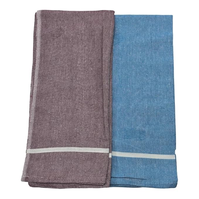 Kerala Traditional Cotton Bath Towel/Thorthu | Light Weight Kerala Thorth & Stitched Towels for Men | (30 X 65 CM, Large Size) Plain Pattern Towels