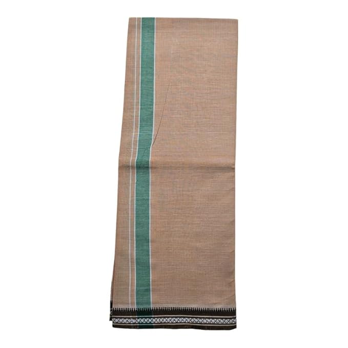 Men's Cotton Home Wear Handloom Dhoti's Colour Dhoti l Kerala Thalapathi Border Single/Kavi Mundus | Men's Temple Wear | Devotional Wear | Pure Cotton