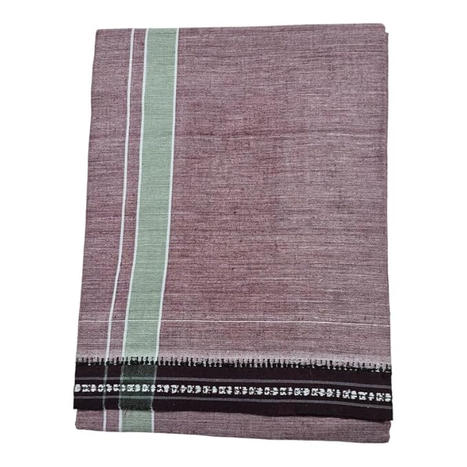 Men's Cotton Home Wear Handloom Dhoti's Colour Dhoti l Kerala Thalapathi Border Single/Kavi Mundus | Men's Temple Wear | Devotional Wear | Pure Cotton