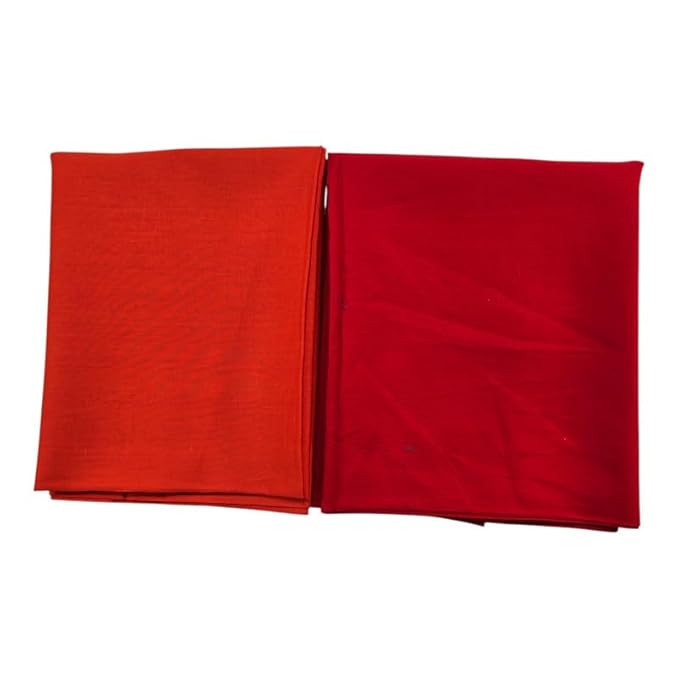 Cotton Plain Pooja Aasan Cloth/Chowki Aasan Kapda - 1 MTR Puja Kapda Vastra Cloth for All God Puja Mandir and Temple - Pack of 3 (Yellow, White and Mango Yellow)