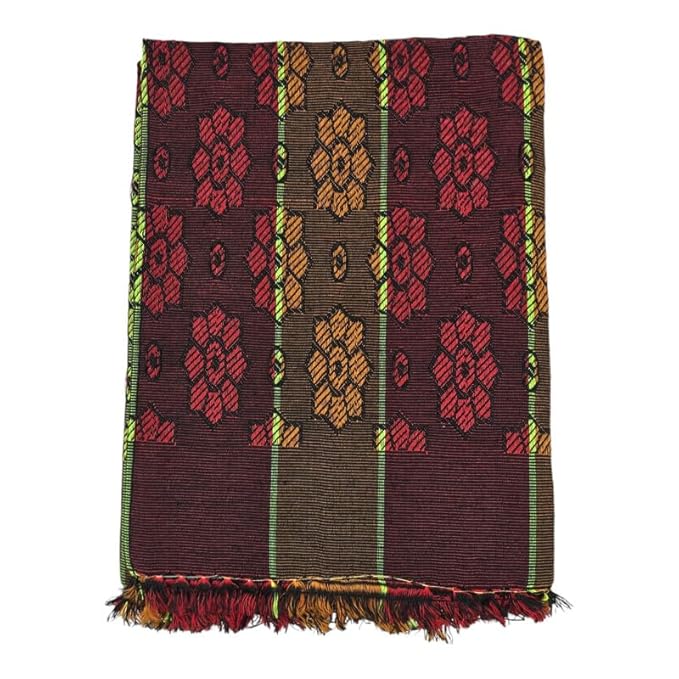 Single Size Pure Cotton Solapur Chaddar/Cotton Bedsheet for All Weather, Daily Use (60x90 Inch)