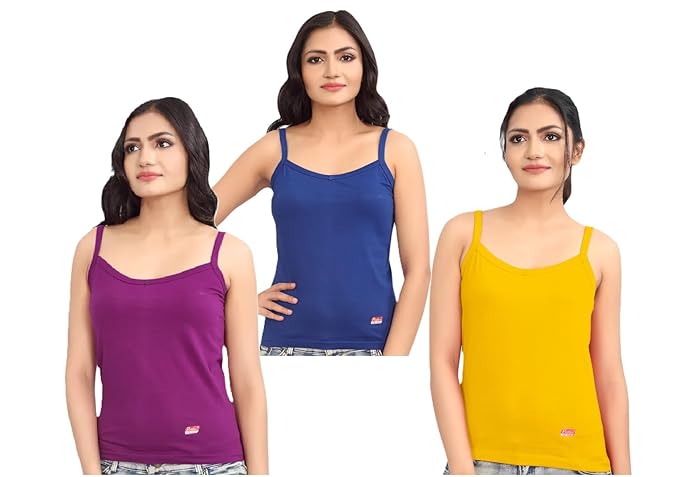 Prithvi® Rose Slip for Girls Women's/Camisole Pack of 3# Multicolo