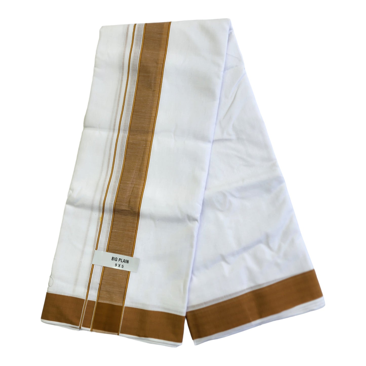 Dhoties Men's Traditional Pure Cotton Bleached White Dhoti With Cotton Color Border Size 9X5 (or) 4.15 Mtr Dhoti with 2.30 Mtr Angavastram