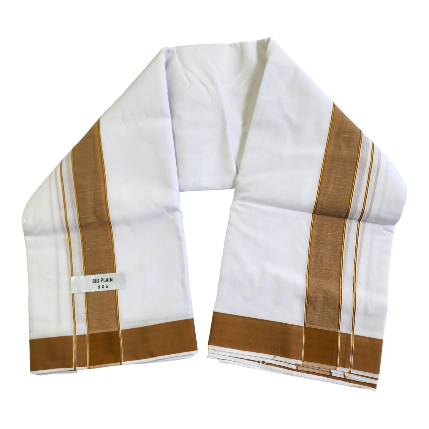 Dhoties Men's Traditional Pure Cotton Bleached White Dhoti With Cotton Color Border Size 9X5 (or) 4.15 Mtr Dhoti with 2.30 Mtr Angavastram