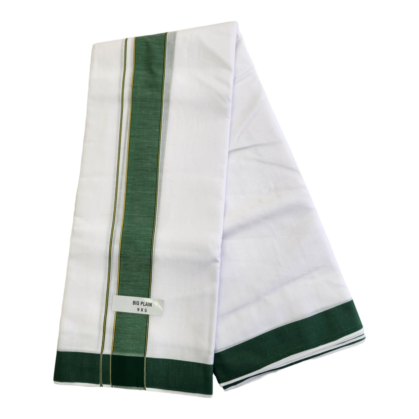 Dhoties Men's Traditional Pure Cotton Bleached White Dhoti With Cotton Color Border Size 9X5 (or) 4.15 Mtr Dhoti with 2.30 Mtr Angavastram
