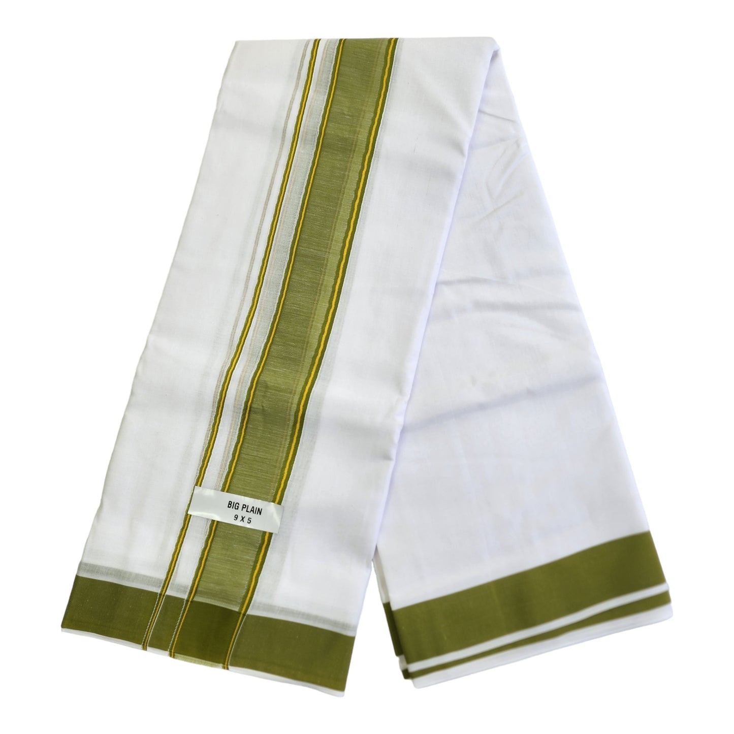 Dhoties Men's Traditional Pure Cotton Bleached White Dhoti With Cotton Color Border Size 9X5 (or) 4.15 Mtr Dhoti with 2.30 Mtr Angavastram