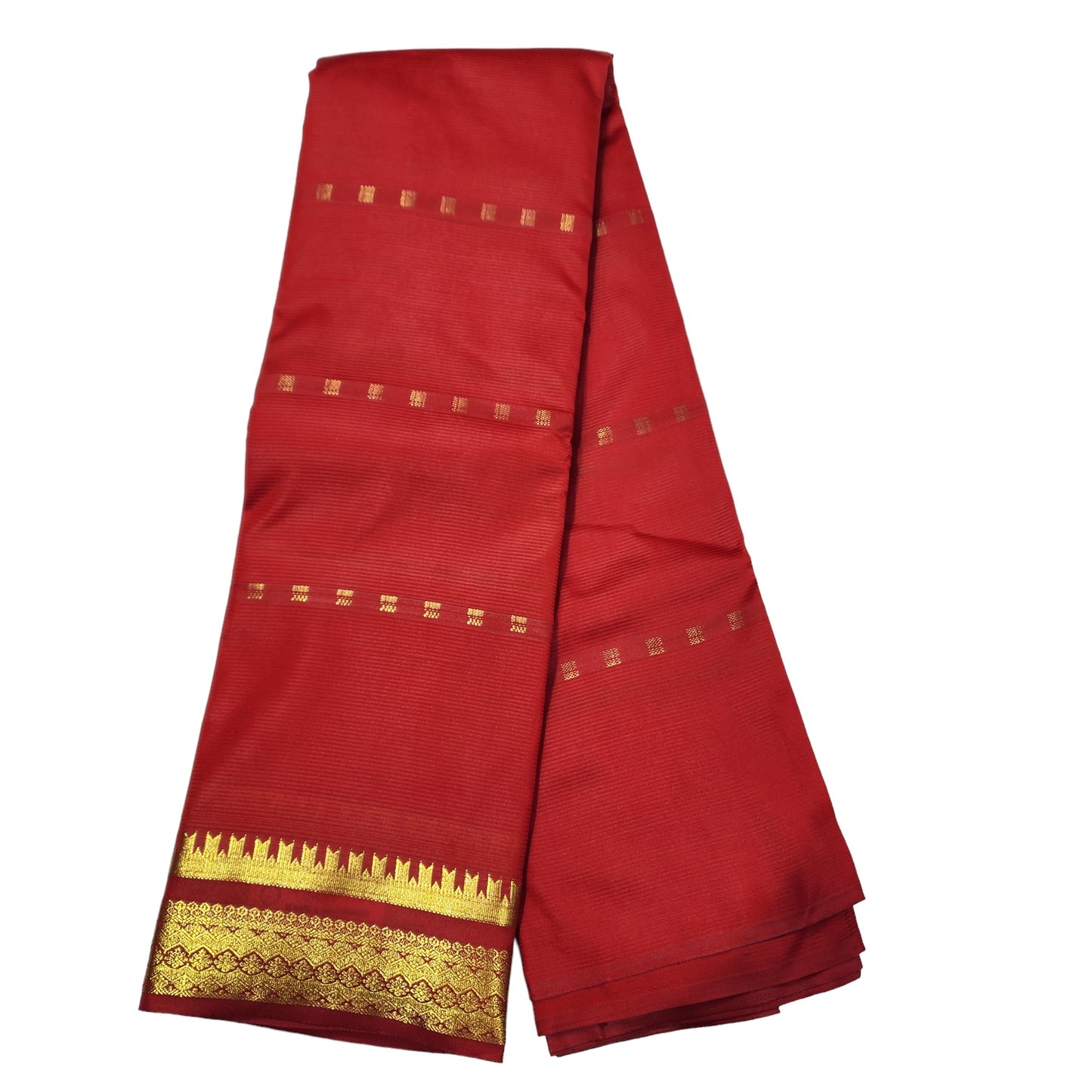 Amman Saree Cut Butta Pattu Devi Dress/Deity Dress, Om Skathi Saree, Temple Border Swamy Saree (6 Yards )