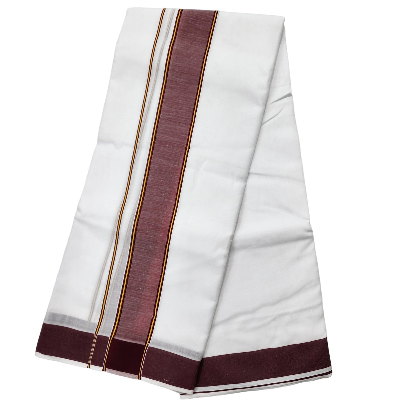 Dhoties Men's Traditional Pure Cotton Bleached White Dhoti With Cotton Color Border Size 9X5 (or) 4.15 Mtr Dhoti with 2.30 Mtr Angavastram