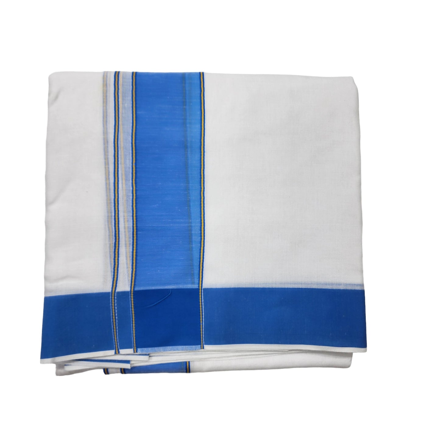 Dhoties Men's Traditional Pure Cotton Bleached White Dhoti With Cotton Color Border Size 9X5 (or) 4.15 Mtr Dhoti with 2.30 Mtr Angavastram