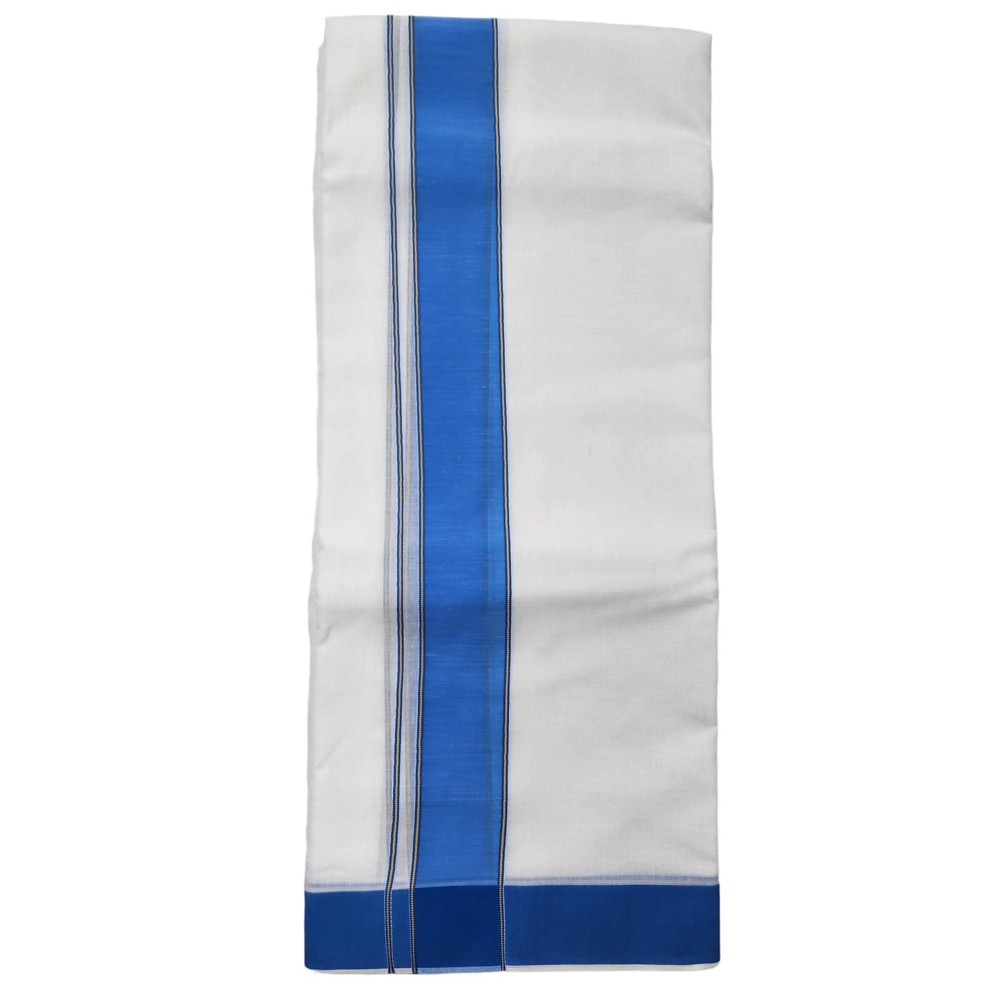 Dhoties Men's Traditional Pure Cotton Bleached White Dhoti With Cotton Color Border Size 9X5 (or) 4.15 Mtr Dhoti with 2.30 Mtr Angavastram