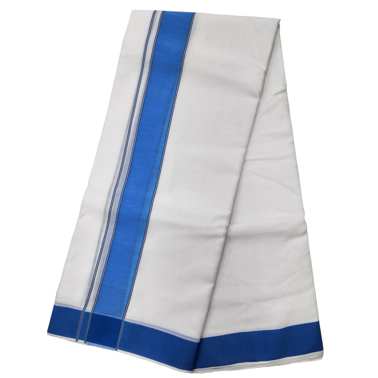 Dhoties Men's Traditional Pure Cotton Bleached White Dhoti With Cotton Color Border Size 9X5 (or) 4.15 Mtr Dhoti with 2.30 Mtr Angavastram