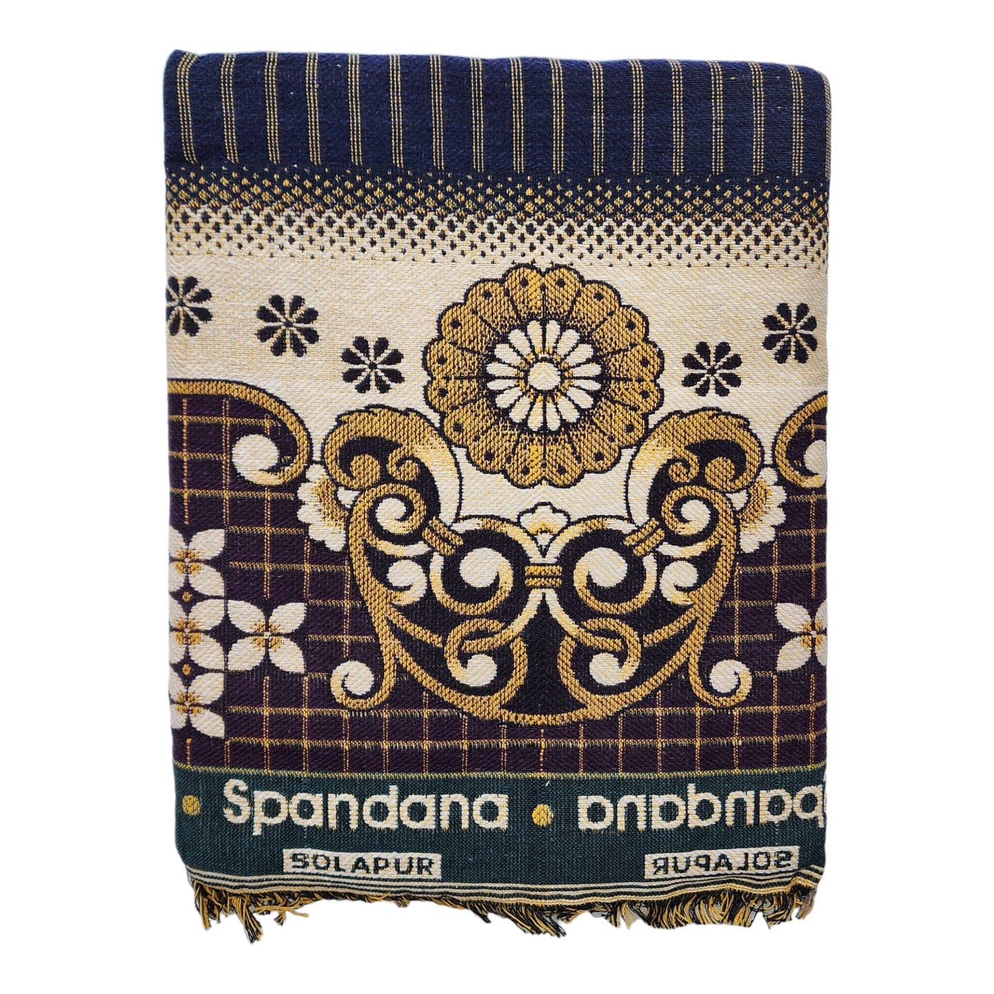 AMBIKA Stores Cotton 300 TC SOLAPUR CHADDAR Blanket (60" X 90"_ Multicolor) (Pack of 1 SET TO 5 SETS) Used As Blanket, BedSheet and Travel