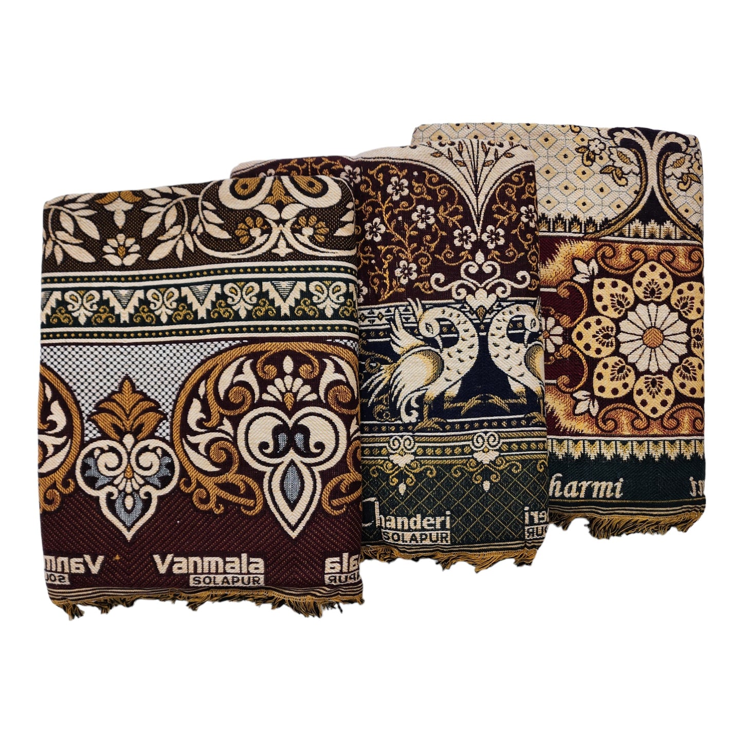 AMBIKA Stores Cotton 300 TC SOLAPUR CHADDAR Blanket (60" X 90"_ Multicolor) (Pack of 1 SET TO 5 SETS) Used As Blanket, BedSheet and Travel
