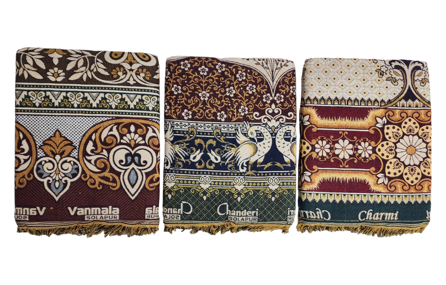 AMBIKA Stores Cotton 300 TC SOLAPUR CHADDAR Blanket (60" X 90"_ Multicolor) (Pack of 1 SET TO 5 SETS) Used As Blanket, BedSheet and Travel