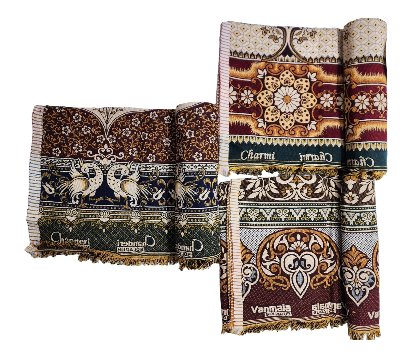 AMBIKA Stores Cotton 300 TC SOLAPUR CHADDAR Blanket (60" X 90"_ Multicolor) (Pack of 1 SET TO 5 SETS) Used As Blanket, BedSheet and Travel