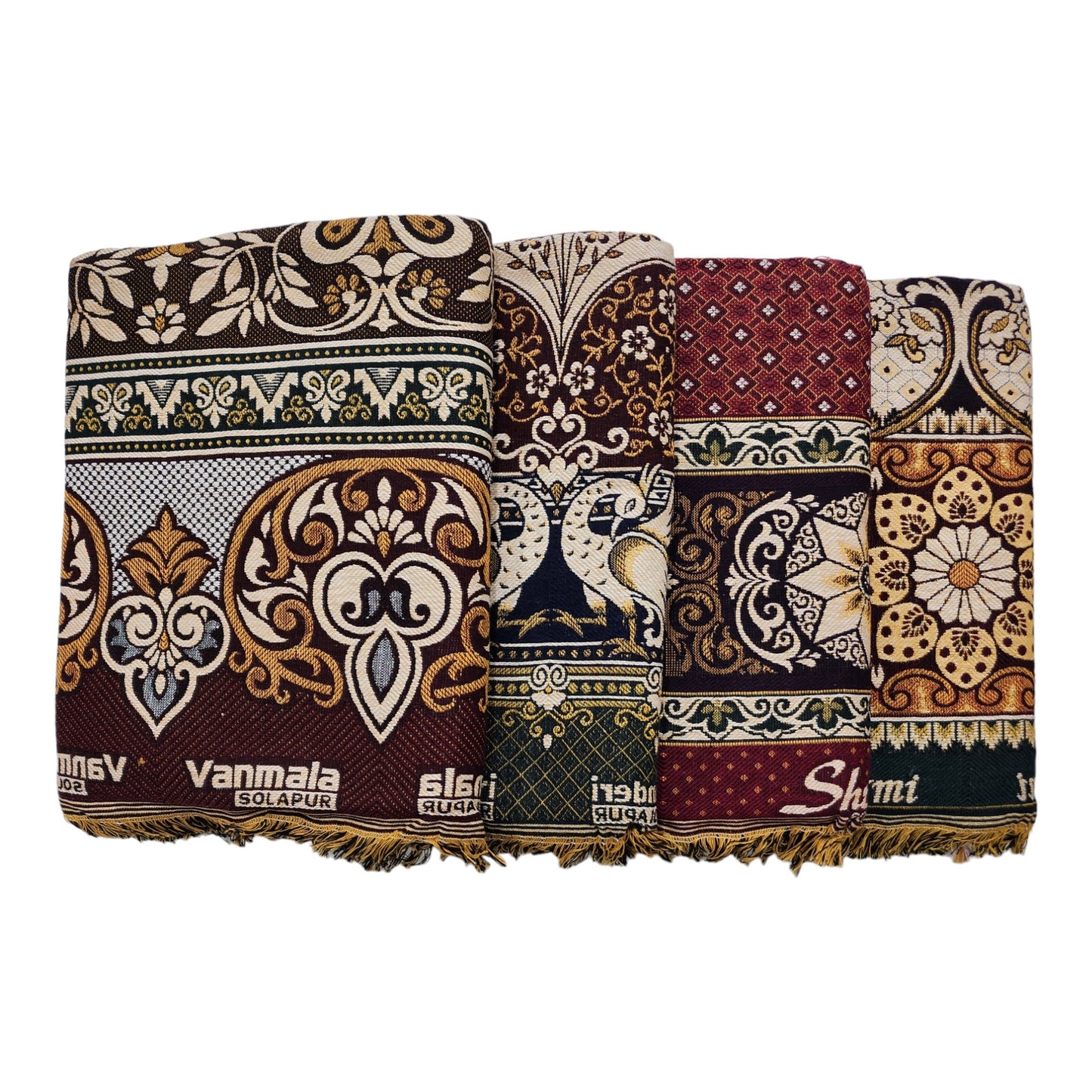 AMBIKA Stores Cotton 300 TC SOLAPUR CHADDAR Blanket (60" X 90"_ Multicolor) (Pack of 1 SET TO 5 SETS) Used As Blanket, BedSheet and Travel