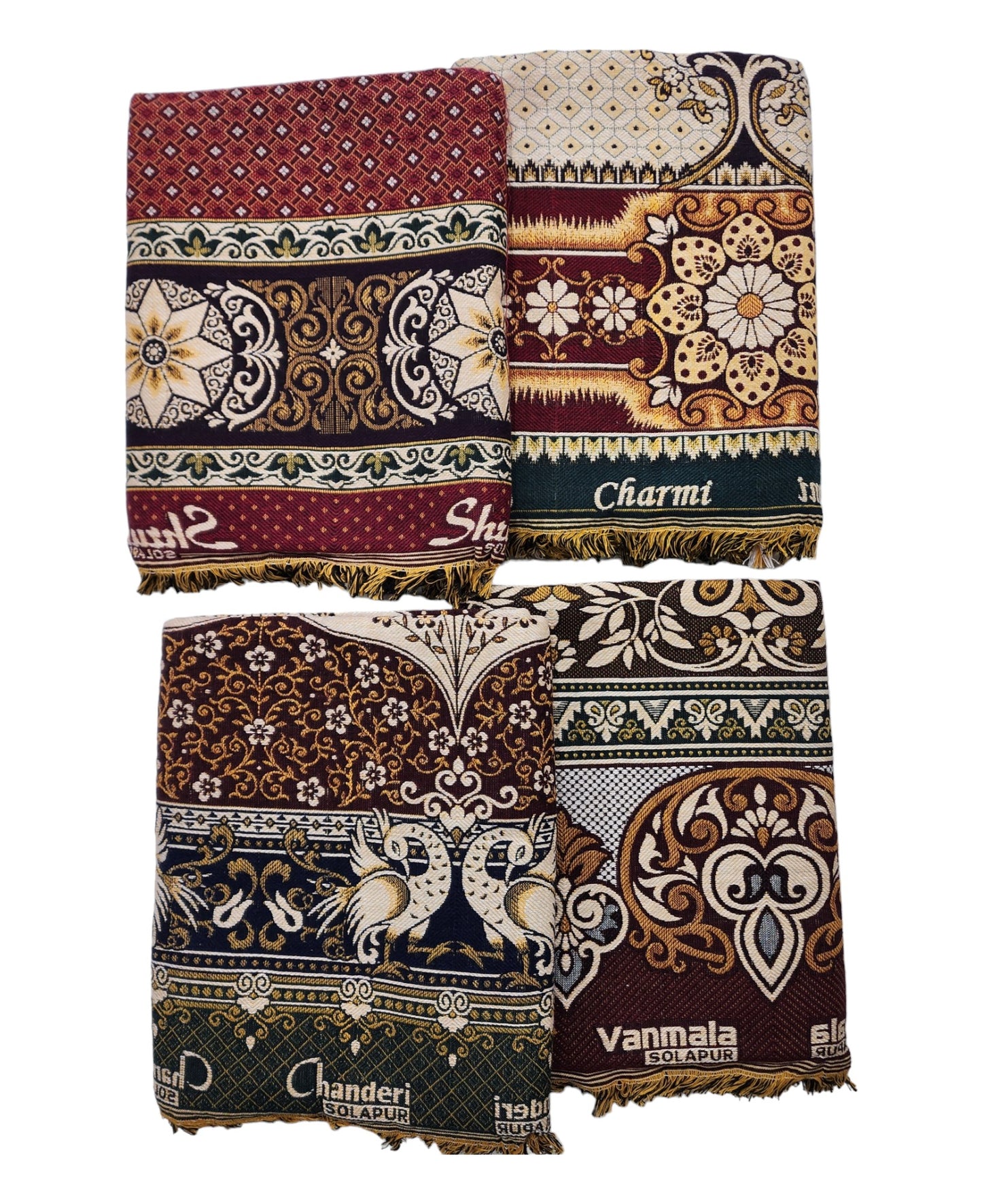 AMBIKA Stores Cotton 300 TC SOLAPUR CHADDAR Blanket (60" X 90"_ Multicolor) (Pack of 1 SET TO 5 SETS) Used As Blanket, BedSheet and Travel