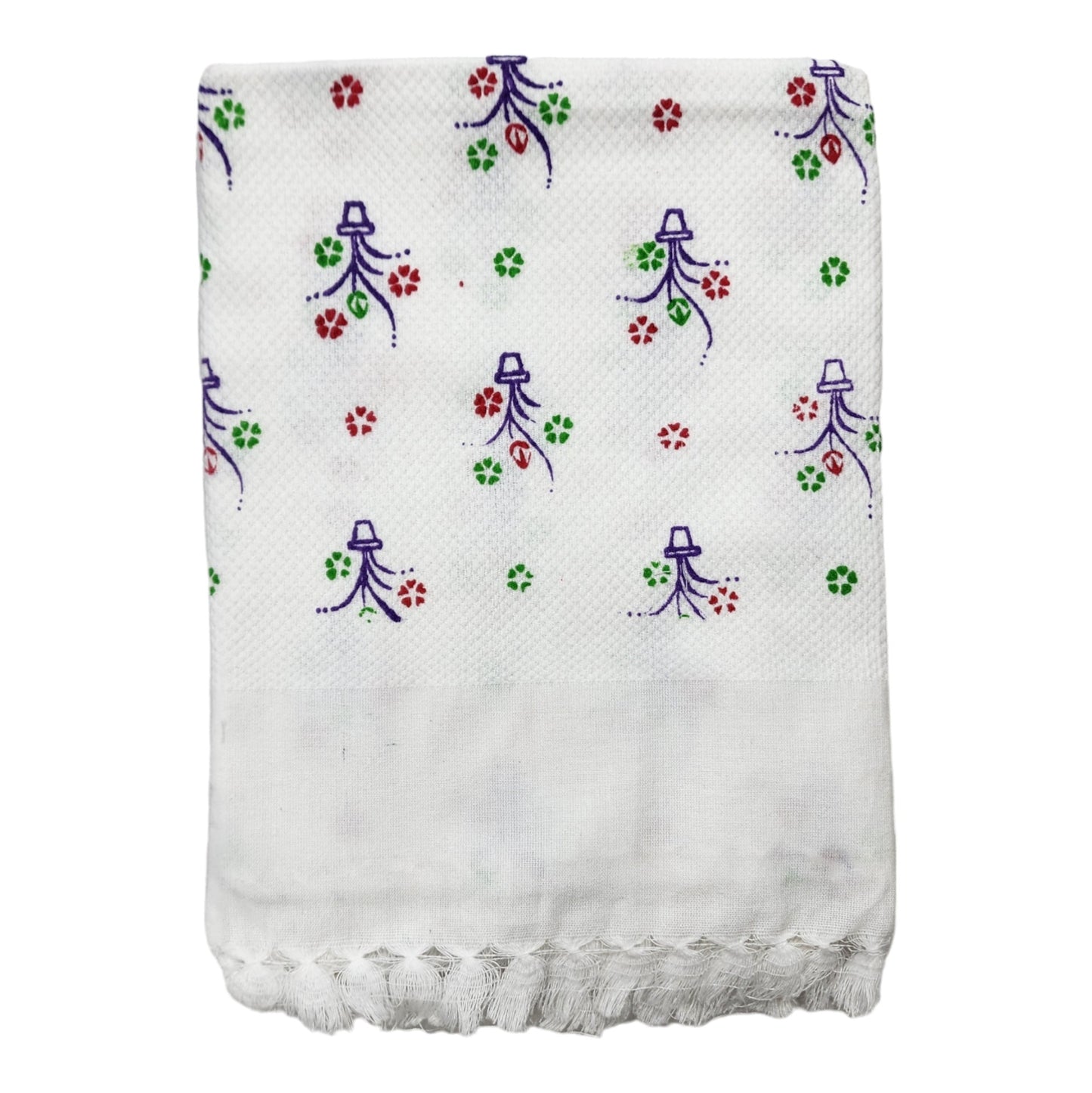 White Cotton Bath Towels Light Weight, Fast Absorbing, Pure Cotton Kerala Jari Thorthu/Bath Towel/Gamcha Large Size, Combo Set Pack of 2 Pieces(Hot Washable) 75 X 150cm (30X60 Inches)