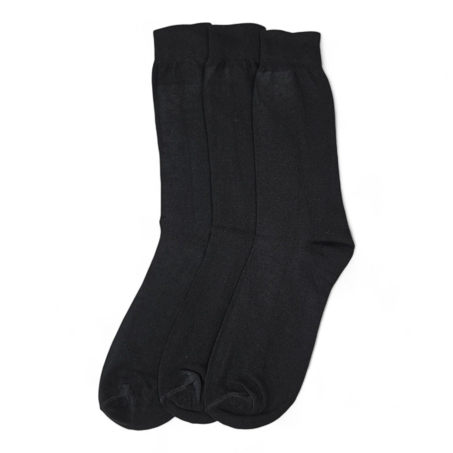 Boys and Girls Full Length Plain Black Plain Organic Combed Cotton School Socks (Pack of 5 Pairs)