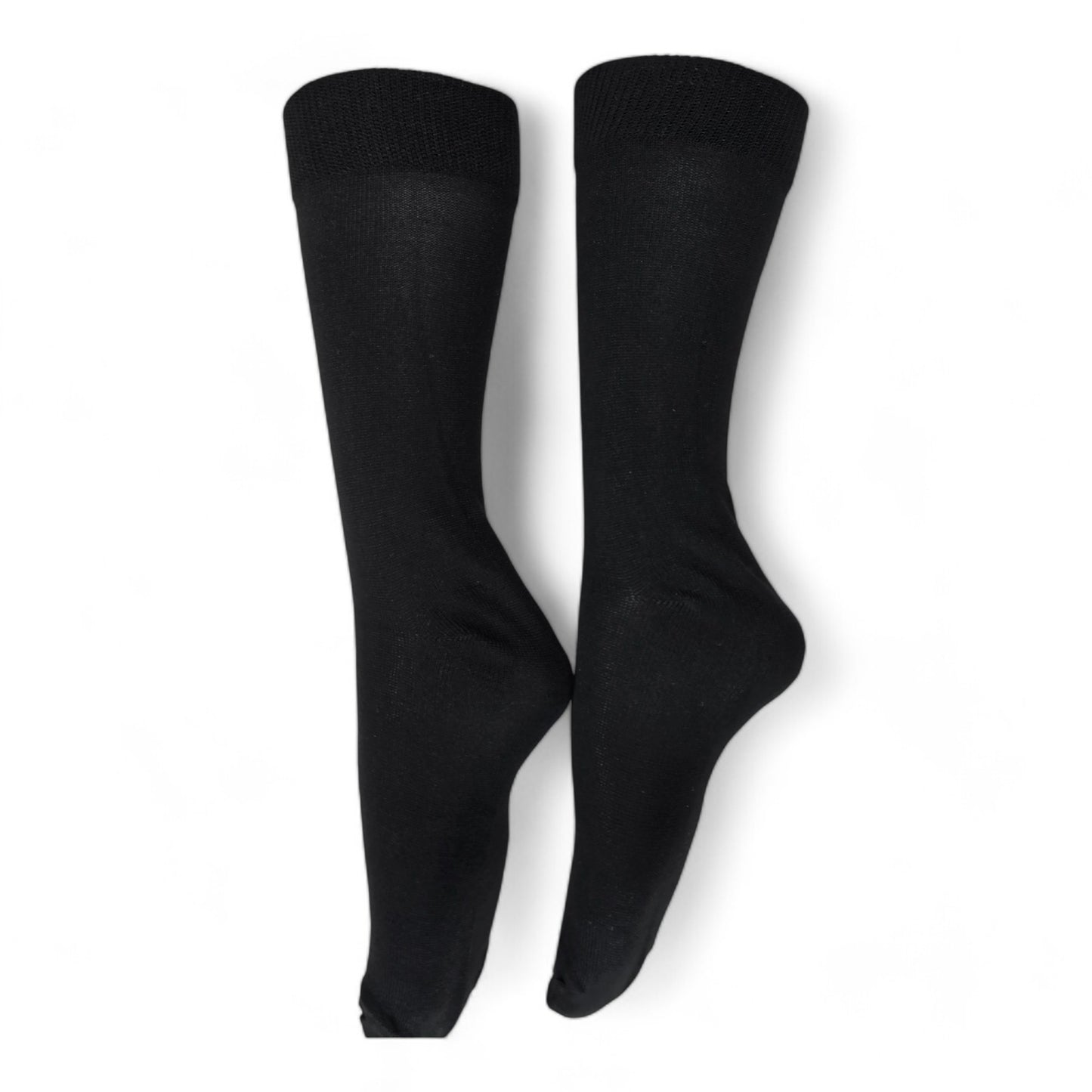 Boys and Girls Full Length Plain Black Plain Organic Combed Cotton School Socks (Pack of 5 Pairs)