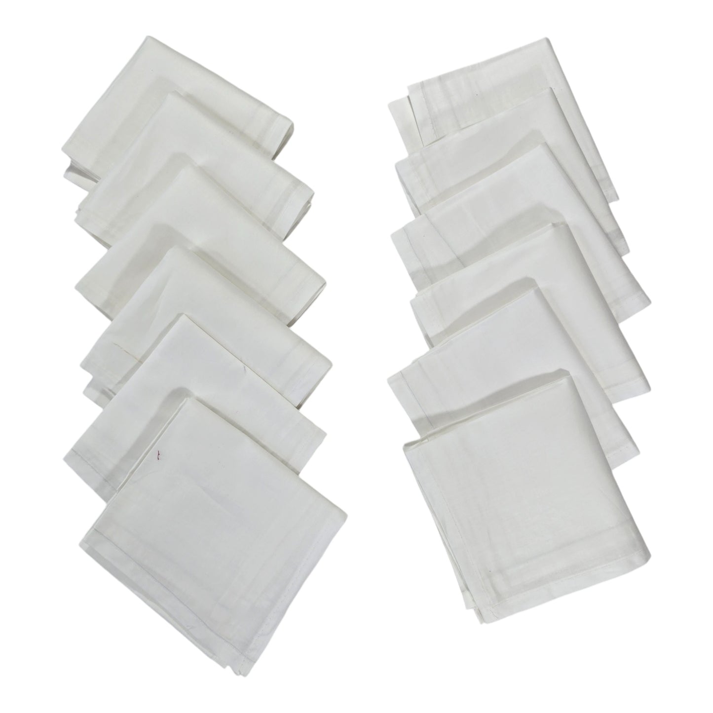 READYMADES Cotton Premium Collection Handkerchief|Easy Wash & Premium Cotton Fabric|Plain & Solid Color|Size 44 x 44 CM (White)