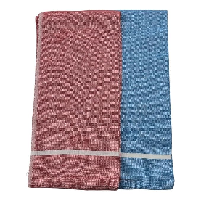 Kerala Traditional Cotton Bath Towel/Thorthu | Light Weight Kerala Thorth & Stitched Towels for Men | (30 X 65 CM, Large Size) Plain Pattern Towels