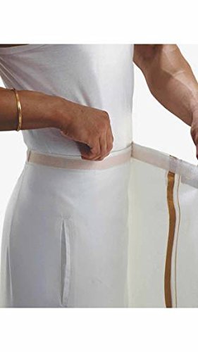Men's Cotton Fully Stitched Dhotis with Pocket (Cream,2 mtr)