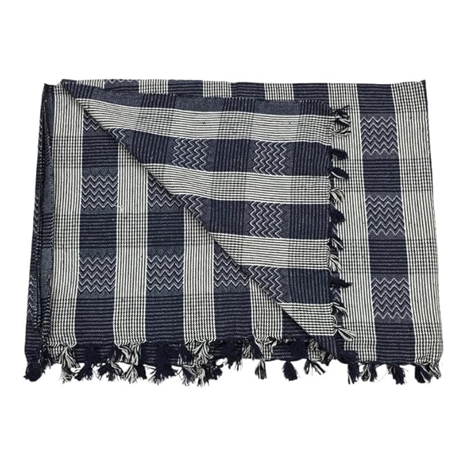 Single Size Pure Cotton Blanket/Solapur Chaddar/Cotton Bedsheet for All Weather Daily use Checkered Multicolor Family Pack (60x90 inches -)