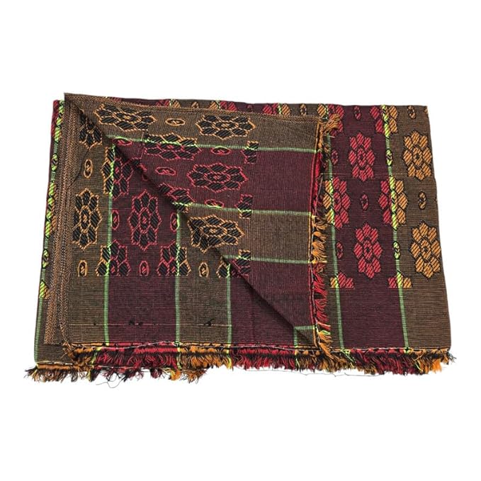 Single Size Pure Cotton Solapur Chaddar/Cotton Bedsheet for All Weather, Daily Use (60x90 Inch)