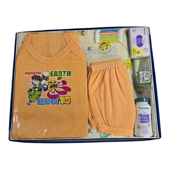 Premium Gift Set for New Born Baby Boy & Girl (0-6 Month, Pack of 6) Multi Color, Skin Friendly, Festive Pack, Bath & Skin Care Gift Pack