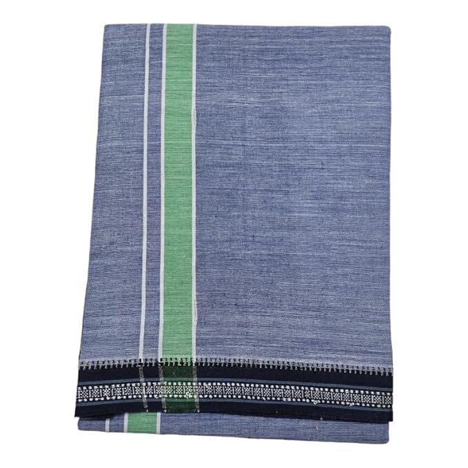 Men's Cotton Home Wear Handloom Dhoti's Colour Dhoti l Kerala Thalapathi Border Single/Kavi Mundus | Men's Temple Wear | Devotional Wear | Pure Cotton