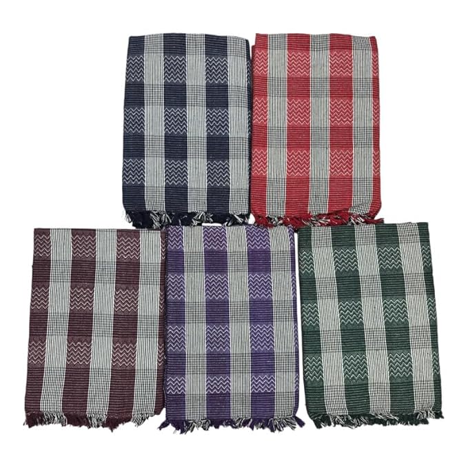 Single Size Pure Cotton Blanket/Solapur Chaddar/Cotton Bedsheet for All Weather Daily use Checkered Multicolor Family Pack (60x90 inches -)