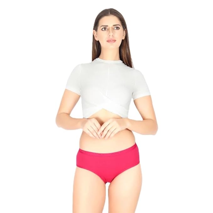 Prithvi Women's Cotton Panty # Cotton Hipster # Multicolour/Assorted # Outer Elastic # Premium Wear # PACK OF 5