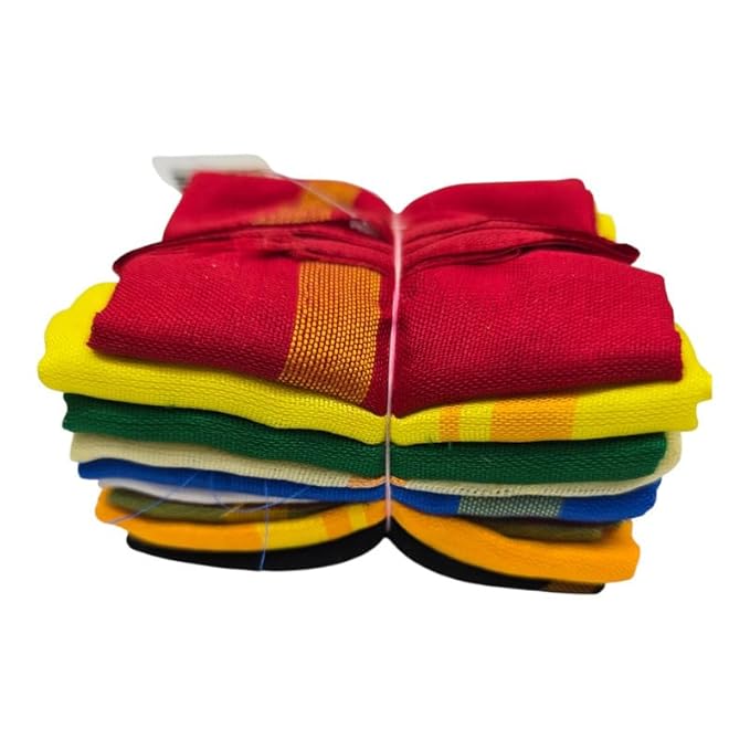 Navagraha Cloth Set for Navagraha Shanti Pooja - (14 x 19 inch) Navagraha Raw Silk Cotton Cloths | Puja Kapda Vastra Cloth for MANDIR Temple (Multicolor, Pack of 9)