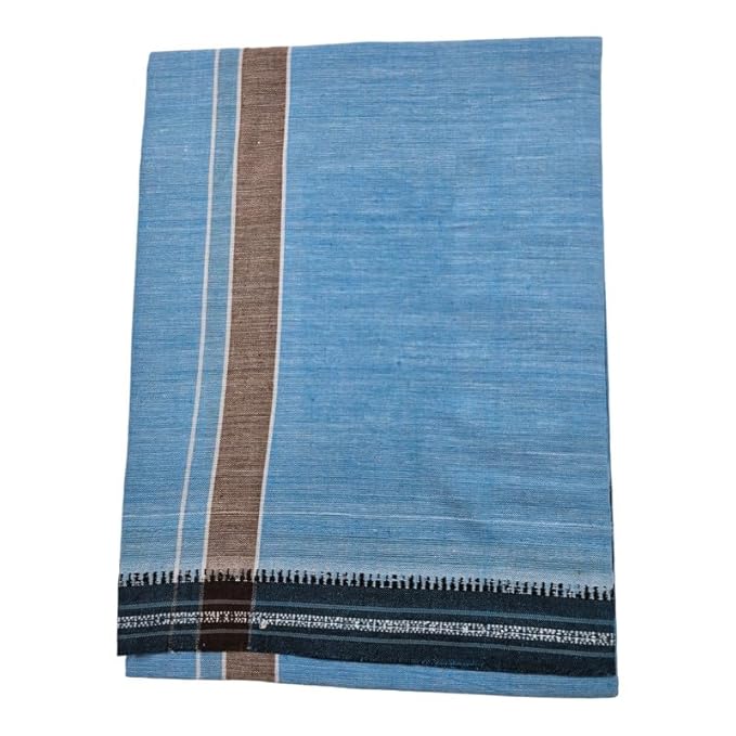 Men's Cotton Home Wear Handloom Dhoti's Colour Dhoti l Kerala Thalapathi Border Single/Kavi Mundus | Men's Temple Wear | Devotional Wear | Pure Cotton