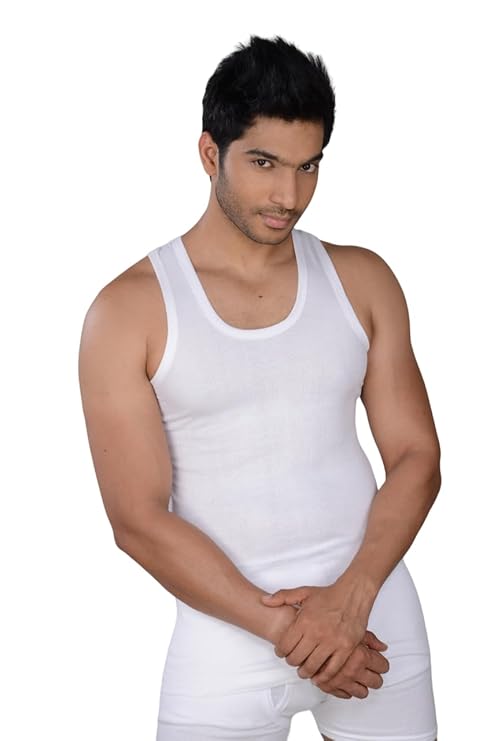 VIKING Men's Cotton Rib Vests - Combo of 3 (Spring ROLL)