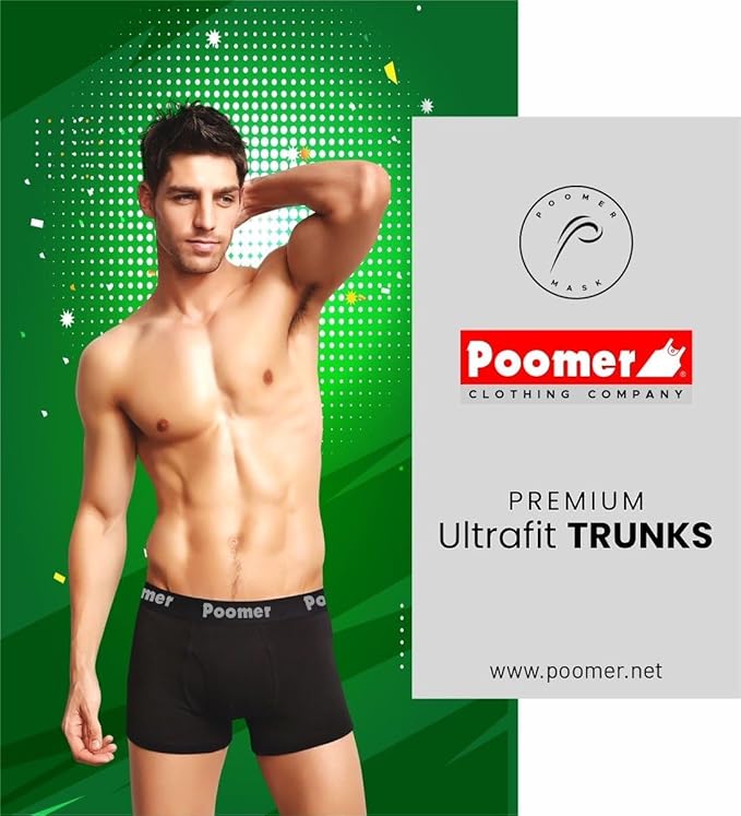 Poomer Men's Cotton Pocket Trunks (Pack of 4) # Multicolor & Assorted # Two Pocket Trunk # Liberty Trunk