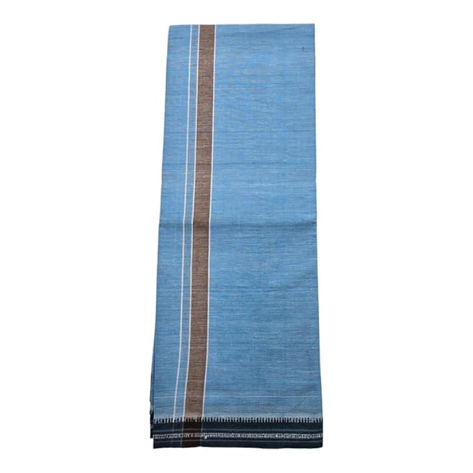 Men's Cotton Home Wear Handloom Dhoti's Colour Dhoti l Kerala Thalapathi Border Single/Kavi Mundus | Men's Temple Wear | Devotional Wear | Pure Cotton