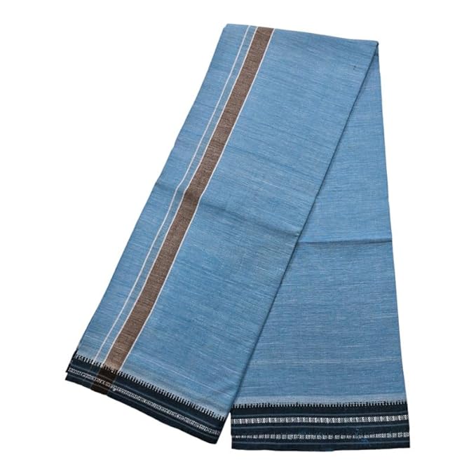 Men's Cotton Home Wear Handloom Dhoti's Colour Dhoti l Kerala Thalapathi Border Single/Kavi Mundus | Men's Temple Wear | Devotional Wear | Pure Cotton