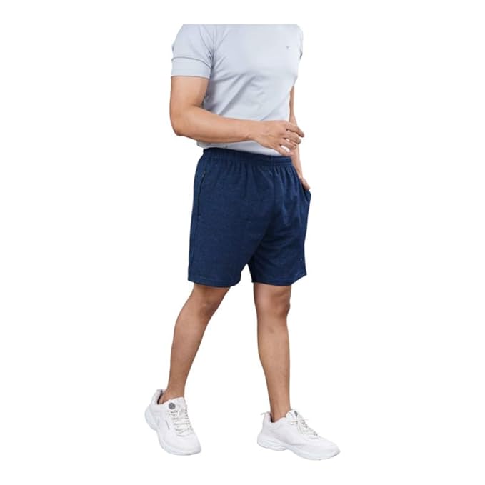 Men's Super Combed Cotton Rich Regular Fit Solid Shorts with Side Pockets | Half Short Pant-Regular Fit | Perfect for Workout, Gym, Running & Sports Shorts