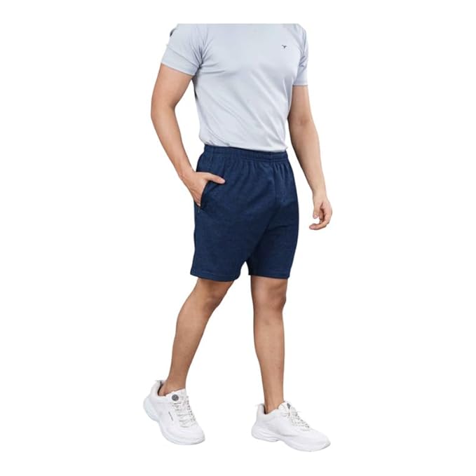 Men's Super Combed Cotton Rich Regular Fit Solid Shorts with Side Pockets | Half Short Pant-Regular Fit | Perfect for Workout, Gym, Running & Sports Shorts