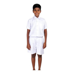 School Uniform - Pant for Boys, Cotton Shorts, Elastic Waist Half Pants, Regular Fit Sports Shorts l HALF PANT WHITE l