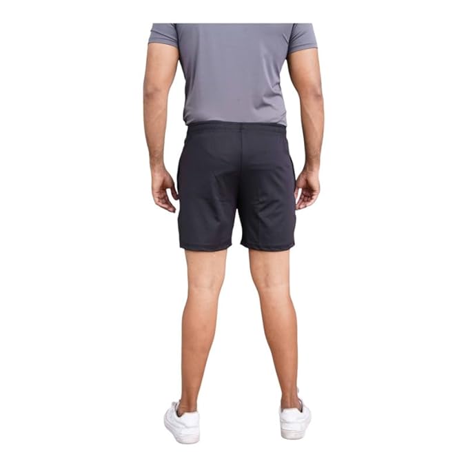 Men's Stretchable Lycra Shorts | Rich Regular Fit Solid Shorts with Side Pockets | Half Short Pant-Regular Fit | Perfect for Workout, Gym, Running & Sports Short