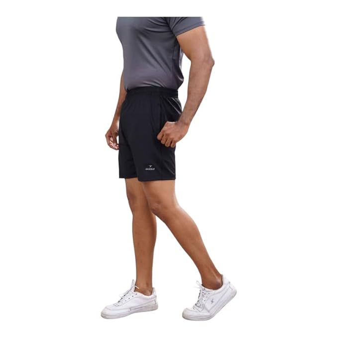 Men's Stretchable Lycra Shorts | Rich Regular Fit Solid Shorts with Side Pockets | Half Short Pant-Regular Fit | Perfect for Workout, Gym, Running & Sports Short