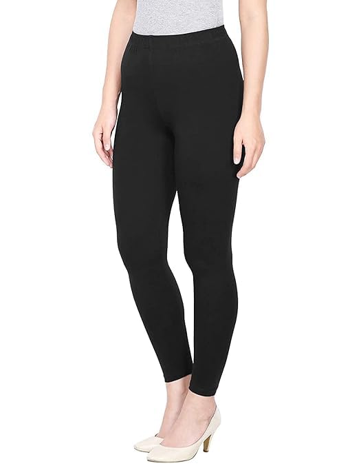 Super Stretchable Ankle Length Leggings for Women | Regular Fit Lycra Leggings for Women's and Girls (PACK 1 )