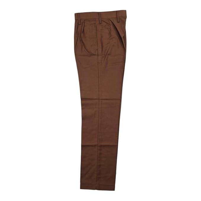 School Uniform - Pant for Boys, Elastic Waist Half Pants l VIVEKANANDA RUST BROWN FULL PANT l
