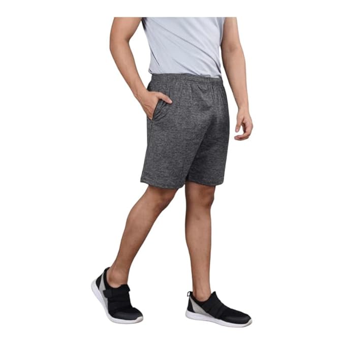 Men's Super Combed Cotton Rich Regular Fit Solid Shorts with Side Pockets | Half Short Pant-Regular Fit | Perfect for Workout, Gym, Running & Sports Shorts