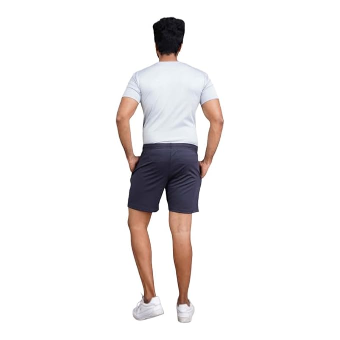 Men's Stretchable Lycra Shorts | Rich Regular Fit Solid Shorts with Side Pockets | Half Short Pant-Regular Fit | Perfect for Workout, Gym, Running & Sports Short