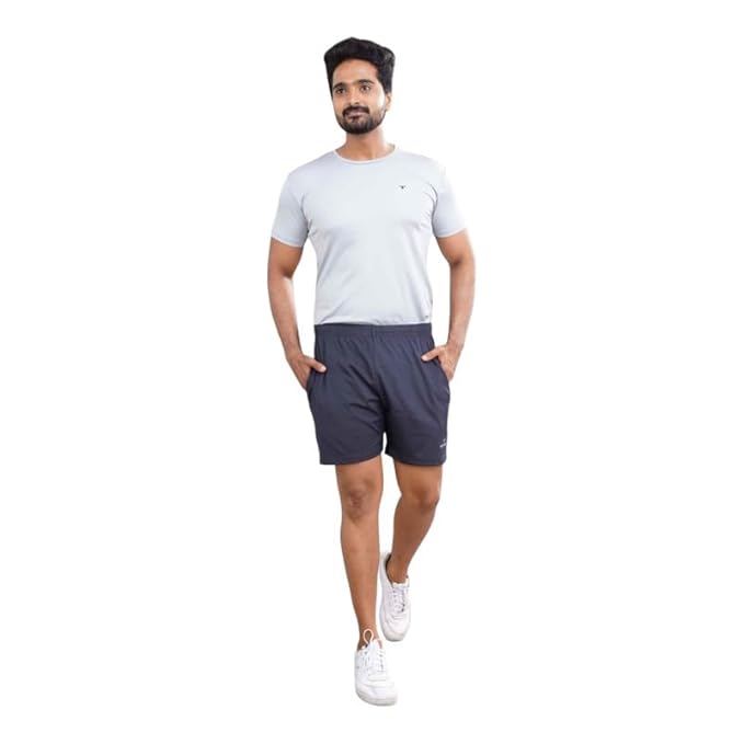 Men's Stretchable Lycra Shorts | Rich Regular Fit Solid Shorts with Side Pockets | Half Short Pant-Regular Fit | Perfect for Workout, Gym, Running & Sports Short