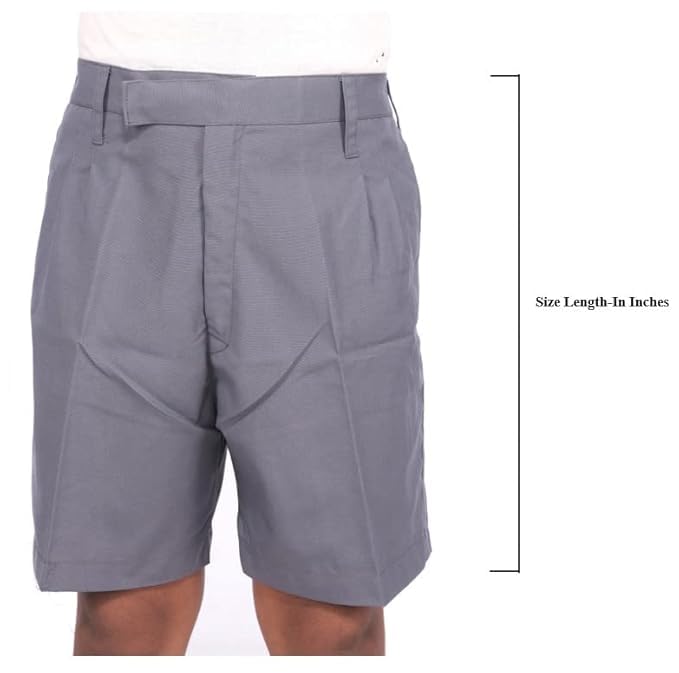 School Uniform - Pant for Boys, Cotton Shorts, Elastic Waist Half Pants, Regular Fit Sports Shorts l HALF PANT GREY l